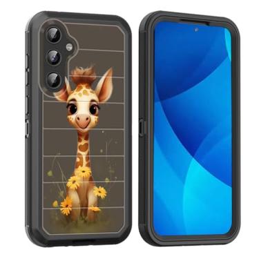 Imagem de smauncucn Capa para Galaxy S23 FE 5G, proteção contra quedas à prova de poeira, resistente, 3 camadas, militar, resistente, durável, para Galaxy S23 FE 5G 6,4 polegadas 2023, girafa floral