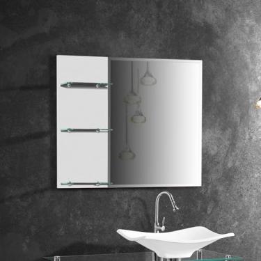 Imagem de Armario Para Banheiro Espelheira City Detalhe Em Vidro 67,5cm Branco