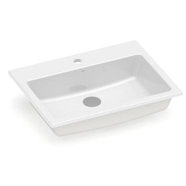 Imagem de Kit 3 Cubas de Sobrepor com Mesa 55x42cm Optica Pq55 Roca Branco