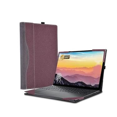 Imagem de WODBAO Capa para laptop 2023 para Dell Inspiron 15 3000/3530/3520/3510/3510/3515/3511 e Vostro de 15 polegadas capa de couro PU com proteção contra quedas de computador (vermelho)