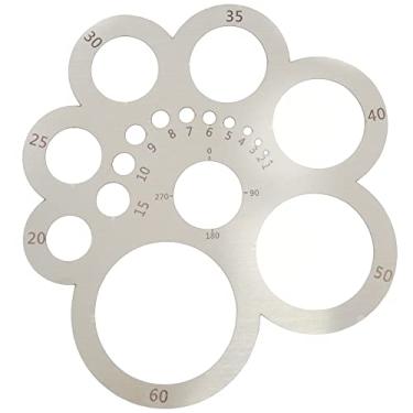 Imagem de UPTTHOW Ferramenta de corte de couro redondo cortador de canto modelo de desenho de círculo régua de metal de aço inoxidável para costura de couro faça você mesmo suprimentos de artesanato