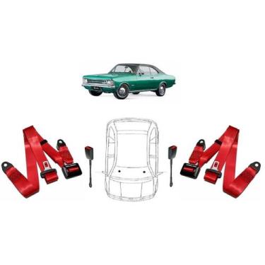 Imagem de Par de Cintos de Segurança 3 pontos Opala+ Par de Fechos - HCML, Verme