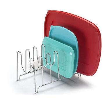 Imagem de Porta Tampas Panelas Organizador Travessas E Formas Aço Cromado 1852 -