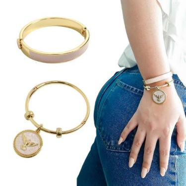 Imagem de Kit 2 Pulseira Bracelete Espirito Santo Semijoia Feminina - GRANADO AC