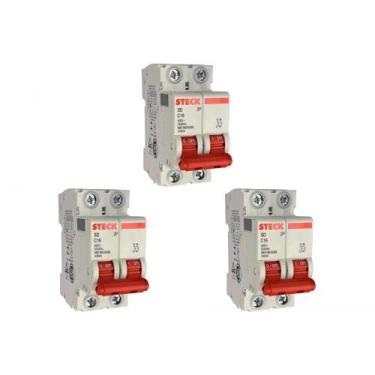 Imagem de Kit C/3 - Disjuntor Steck ''Din'' Bipolar 16A. C