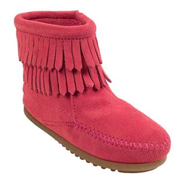 Imagem de Bota de franja dupla Minnetonka (infantil), rosa, 4 Big Kid