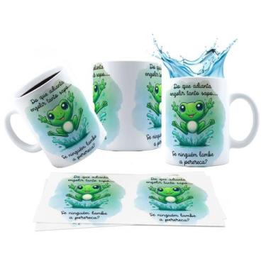 Imagem de Caneca 325ml Do que adianta engolir tanto sapo se ninguém - LARANJA E 