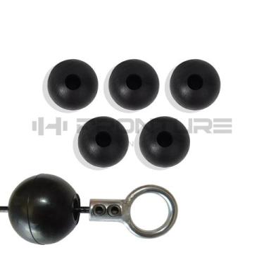 Imagem de Kit 5 Bolinhas de Borracha Grandes 5 Cm Cabo Aço Academia Terminais Bo