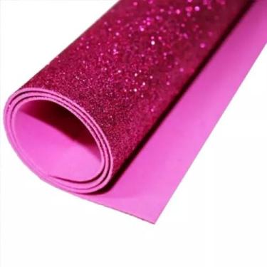 Imagem de Kit 10 Folhas Eva Emborrachado Com Glitter 40 X 48cm ROSA - Dubai