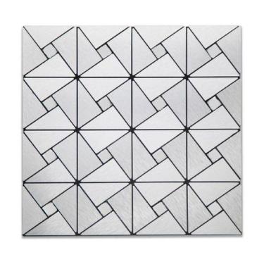 Imagem de 2 Pastilhas Adesiva Decorativa Papel De Parede 30x30cm Prata - Inter