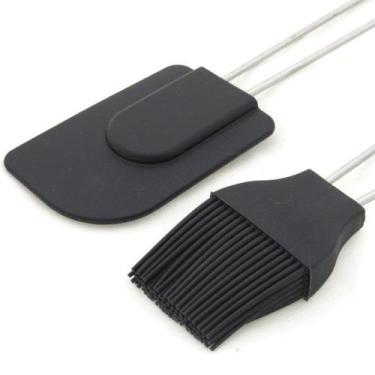 Imagem de Kit Espátula E Pincel Culinário Silicone Desmontável Preto - Art House