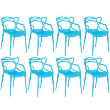 Imagem de Kit 8 Cadeiras Allegra - Azul - Magazine Decor