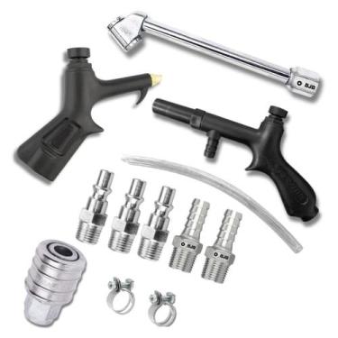 Imagem de Kit Bico Passar Ar Encher Pneu Pulverizador E Engate Rápido - Bjb Equi