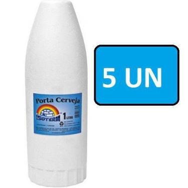 Imagem de 5 Porta Garrafa Isopor Camisinha Litrão Cerveja 1L - Isoterm, Isopor, 