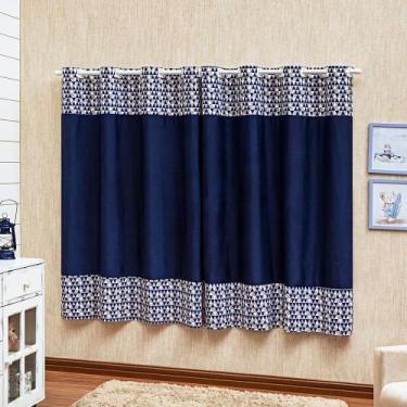 Imagem de Cortina Estampada Quarto Criança 2 Metros Baby Marinho - Beatriz Enxov