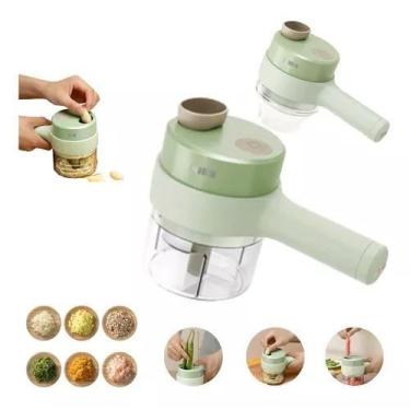 Imagem de Mini Processador Elétrico Cortador Fatiador Legumes 4 Em 1 - xdx