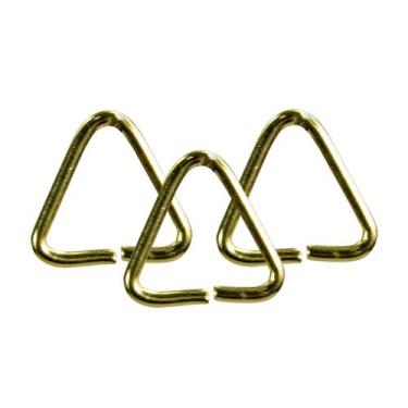 Imagem de Triângulo Terminal Elo Para Confecção Chaveiros Dourado 100 unidades -