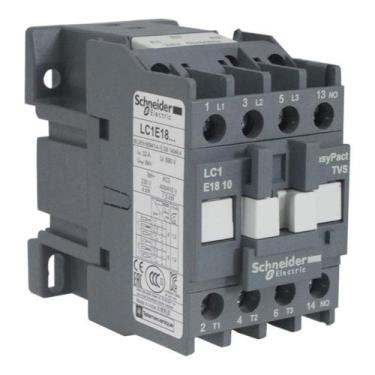 Imagem de Contator Tripolar LC1E1810M7 18A 127VCA 1NA Schneider