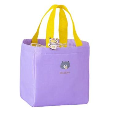 Imagem de Bolsa Lancheira Sacola Térmica Com Alça De Animais Kids - Ami, Roxo