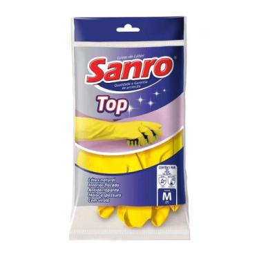 Imagem de Luvas Top Amarelas Tamanho M Sanro 1 par