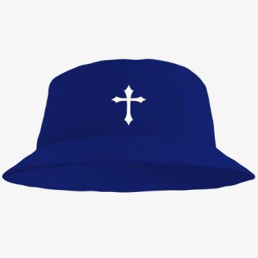 Imagem de Boné Chapéu Bucket Hat Estampado Cruz - MP Moda Masculina, Único, Azul