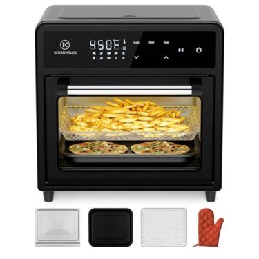 Imagem de Kitchen Elite Combo de forno de fritadeira a ar 12 litros, 10 em 1, bancada de forno de convecção de airfryer de aço inoxidável GG, não tóxica para assar, assar, reaquecer, grelhar, desidratar com
