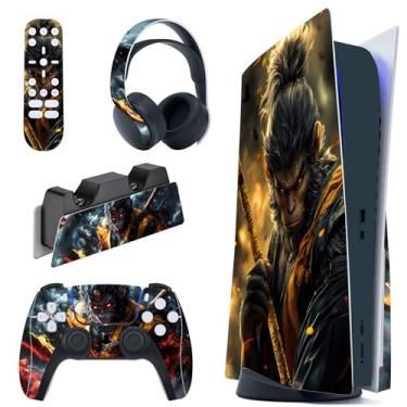 Imagem de PlayVital Conjunto completo de decalque para console ps5 edição de disco, adesivo de vinil para controle ps5, estação de carregamento, fone de ouvido e controle remoto de mídia - Wasteland &