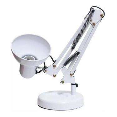 Imagem de Luminária De Mesa Articulada Articulável Pixar Base Branca - Gonzattoi