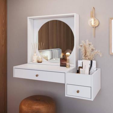 Imagem de Penteadeira Suspensa com Espelho e 2 Gavetas Branco Proddy Branco
