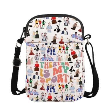 Imagem de TOBGBE Bolsa tiracolo de personagem musical da Broadway para amantes de teatro Theater Is My Sport, Teatro esportivo