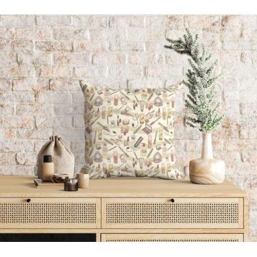 Imagem de Almofada com enchimento Itens de Beleza Bege - Core Decore