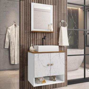 Imagem de Gabinete Banheiro Deli Torino Bco Torneira Valv Click Black - Loja Doc