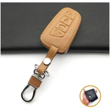 Imagem de Revestimento Couro Capa Chaveiro Chave Presença 4 Botões Hyundai Tucso