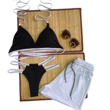 Imagem de Conjunto Biquíni de 3 peças - Liso Tecido Suplex - Gringas Model