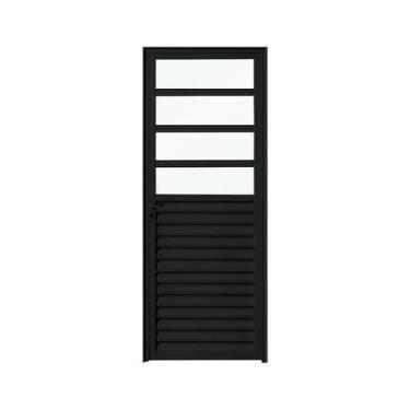 Imagem de Porta de Giro em Alumínio Preto 210x80x4 cm Esquerda Nobre CRV