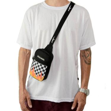 Imagem de Shoulder Bag Mini Bolsa Lateral Pega a Visão Xadrez Fogo, Único, Preto