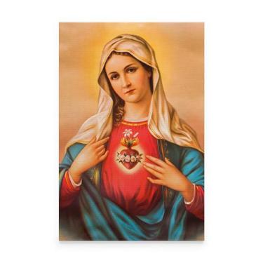 Imagem de Quadro Sagrado Coração De Maria Imaculada Mãe De Jesus Religioso Grand
