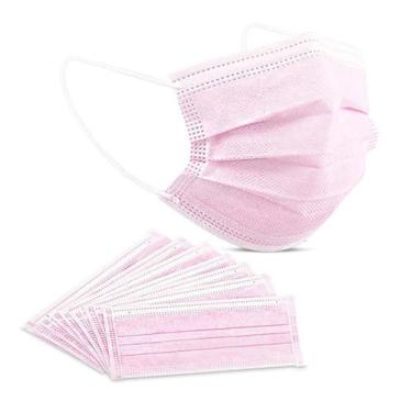 Imagem de 01 Unidade de Máscara Rosa Cirúrgica para Proteção com Clipe - Mascara