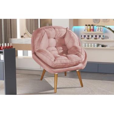 Imagem de Poltrona Sênior Suede Para Salão, Manicure, Make Rose - Metal Mota