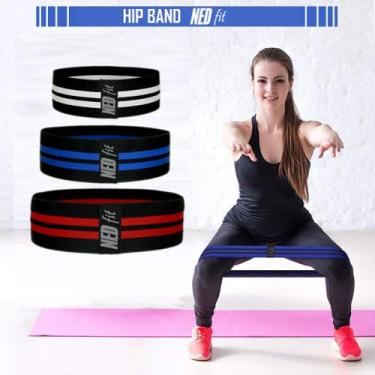 Imagem de Kit 3 Hip Bands Extra Pro - Faixa Elástica  Mini Band - Ned Fit