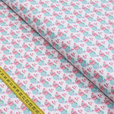 Imagem de Tecido Estampado para Patchwork - Birdies : Pink Sisters Bird (0,50x1,