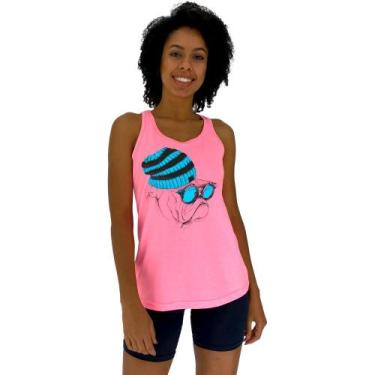 Imagem de Regata Feminina Recorte Nadador MXD Conceito Pug Hipster, Rosa, EGG