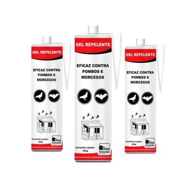 Imagem de Kit 3 Tubos De Gel Repelente Contra Pombos E Morcegos Rogama