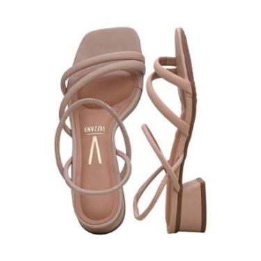 Imagem de Sandália Bege Calce Fácil Salto Bloco Baixo | Vizzano-Feminino