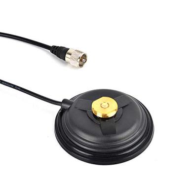 Imagem de UAYESOK Suporte magnético NMO de 10,9 cm, base de antena de rádio móvel de sucção de 14 kg com cabo coaxial RG58 de 5 m, plugue PL-259 para veículo caminhão NMO CB/HF/VHF/UHF antena