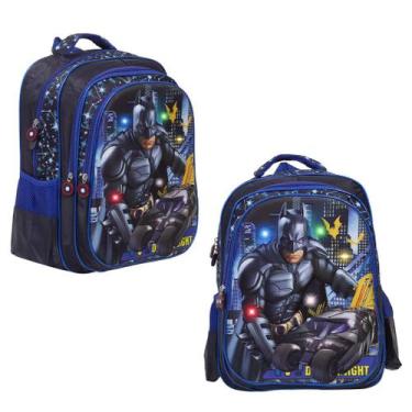 Imagem de Bolsa Escolar Infantil Batman Costas Luz Led Passeio Creche - TOYS 2U