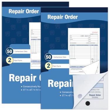 Imagem de gisgfim Livro de pedidos de reparo de 2 blocos 2 partes livros de recibos sem carbono numerados consecutivamente com recibo de cheque de reivindicação Livro de recibo de fatura Formulário de pedido de