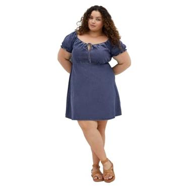 Imagem de City Chic Vestido jeans escuro Freya Plus Size, Jeans escuro, 46