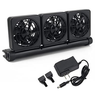 Imagem de Liveek Ventilador de aquário 2, 3, 4 cabeças, ventilador de resfriamento de aquário ajustável com 2 ventoinhas de velocidade do vento para tanque de água, resfriador de tanque de aquário (3 cabeças)