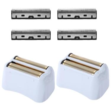 Imagem de 2 peças de substituição para barbeador Andis, substituição de barbeador com 4 lâminas de barbear de aço inoxidável, lâmina de corte de substituição para Andis 17150(TS-1)/17155/17200